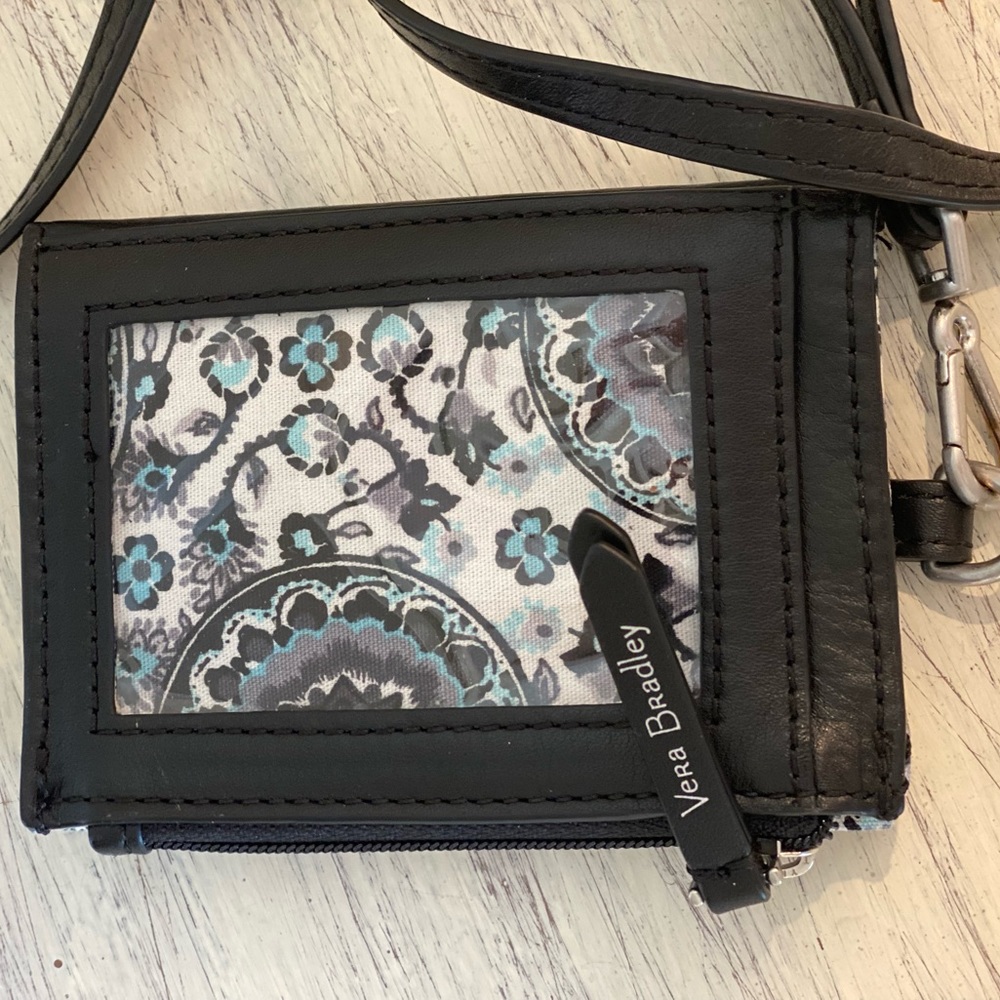 Vera Bradley black leather lanyard